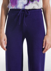 PURPLE COTTON KNITTED CREW NECK TRACKSUIT WITH HOOD AND TROUSERS - | DEHA