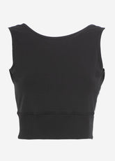 TOP CROPPED SCOLLATO NERO - Outlet | DEHA