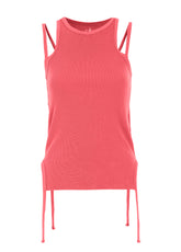 RIBBED HALTER TOP - RED - Outlet | DEHA