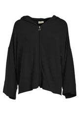 COMFORT ZIPPED HOODIE - BLACK - Knitwear - Outlet | DEHA