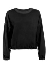 MIXED FLEECE SWEATSHIRT - BLACK - Knitwear - Outlet | DEHA