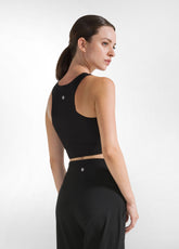 TOP SPORTIVO IN MICROFIBRA RICICLATA NERO - BLACK | DEHA