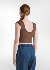 REGGISENO SPORTIVO IN MICROFIBRA RICICLATA MARRONE - COFFEE BROWN | DEHA