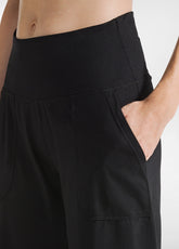 PANTALONE GAMBA DRITTA IN MICROFIBRA RICICLATA NER - BLACK | DEHA