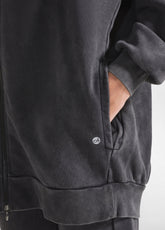 MAXI FELPA CON ZIP EFFETTO MARMO NERO - BLACK | DEHA