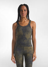 BRAUNES BEDRUCKTES RUDER-TANKTOP AUS STRETCH-MIKROFASER - Gym-Sets | DEHA