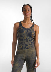 BRAUNES BEDRUCKTES RUDER-TANKTOP AUS STRETCH-MIKROFASER - Gym-Sets | DEHA