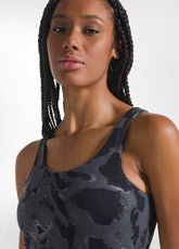 CANOTTA VOGATORE IN MICROFIBRA STRETCH STAMPATA NERO - BLACK ANIMALIER | DEHA