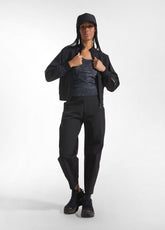 BLACK PRINTED STRETCH MICROFIBER RACING TANK TOP - ALLOVER MARBLE BACK | DEHA