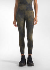 BROWN PRINTED STRETCH MICROFIBER TANK TOP AND LEGGINGS SET - | DEHA