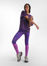 LEGGINGS IN MICROFIBRA STRETCH STAMPATI VIOLA - PURPLE ANIMALIER | DEHA