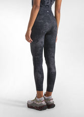LEGGINGS IN MICROFIBRA STRETCH STAMPATI NERO - ALLOVER MARBLE BACK | DEHA