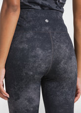 LEGGINGS IN MICROFIBRA STRETCH STAMPATI NERO - ALLOVER MARBLE BACK | DEHA