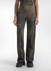 LEGGINGS DRITTI IN MICROFIBRA STRETCH STAMPATA MARRONE - ALLOVER MARBLE BROWN | DEHA