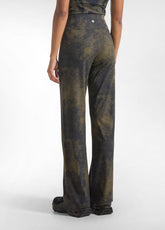 LEGGINGS DRITTI IN MICROFIBRA STRETCH STAMPATA MARRONE - ALLOVER MARBLE BROWN | DEHA