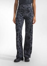 LEGGINGS DRITTI IN MICROFIBRA STRETCH STAMPATA NERO - BLACK ANIMALIER | DEHA