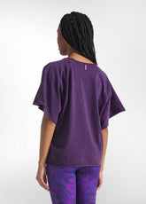 PURPLE PRINTED COTTON JERSEY SWEATSHIRT - MARBLE PURPLE | DEHA