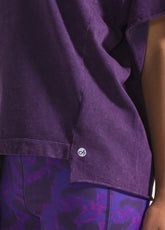 PURPLE PRINTED COTTON JERSEY SWEATSHIRT - MARBLE PURPLE | DEHA