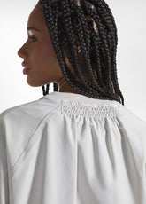 CREW NECK SWEATSHIRT IN TECHNICAL FABRIC WITH SHORT SLEEVES, GREY - ICE GREY | DEHA