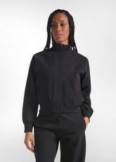 BLACK TECHNICAL FABRIC SWEATSHIRT WITH ZIP AND TROUSERS - | DEHA