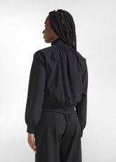 FELPA IN TESSUTO TECNICO CON ZIP NERO - BLACK | DEHA