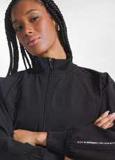 FELPA IN TESSUTO TECNICO CON ZIP NERO - BLACK | DEHA