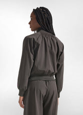 BROWN TECHNICAL FABRIC SWEATSHIRT WITH ZIP AND TROUSERS - | DEHA