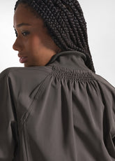 FELPA IN TESSUTO TECNICO CON ZIP MARRONE - MOKA BROWN | DEHA