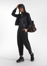 BLACK TECHNICAL FABRIC SWEATSHIRT WITH ZIP AND TROUSERS - Active Sets | DEHA