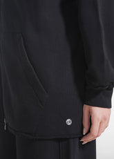 FELPA IN COTONE PESANTE CON ZIP NERO - BLACK | DEHA