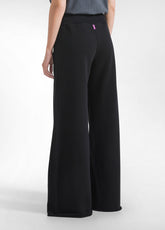 PANTALONE PALAZZO IN COTONE PESANTE NERO - BLACK | DEHA
