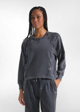 BRUSHED SWEATSHIRT TRACKSUIT AND STRAIGHT TROUSERS WITH A BLACK MALTINTO EFFECT - | DEHA