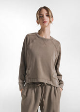 BRAUNES SWEATSHIRT MIT MALTINTO-EFFEKT - Freizeitkleidung | DEHA