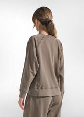 BROWN MALTINTO EFFECT BRUSHED SWEATSHIRT - MOKA BROWN | DEHA