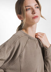 BROWN MALTINTO EFFECT BRUSHED SWEATSHIRT - MOKA BROWN | DEHA