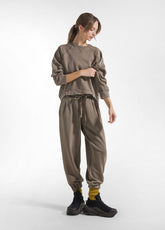 TUTA FELPA GARZATA E PANTALONE IN FELPA EFFETTO MALTINTO MARRONE - Comfort Sets | DEHA