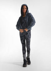 BLACK MALTINTO EFFECT ZIP-UP HOODIE - BLACK | DEHA