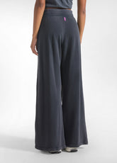 PALAZZO PANTS WITH BLACK MALINT EFFECT - BLACK | DEHA