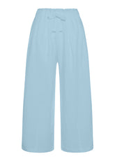 LINEN LYOCELL SLOUCHY CROP PANTS - BLUE - Linen Clothing for Women | DEHA