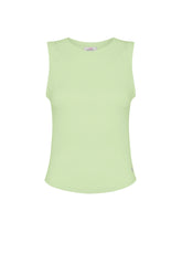VINTAGE-EFFECT RIBBED TOP GREEN - Tops & sports bras | DEHA