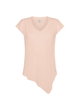 OLD DYE ASYMMETRICAL V-NECK T-SHIRT - PINK - NEW COLLECTION: SS 24 | DEHA