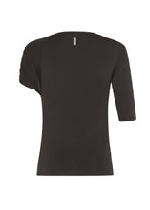 ASYMMETRICAL KNOTTED TOP - BLACK - Tops & T-Shirts | DEHA