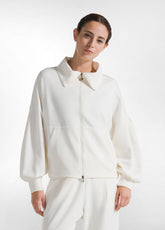 SOFT TOUCH SWEATSHIRT M. REISSVERSCHLUSS - WEISS - MILK WHITE | DEHA