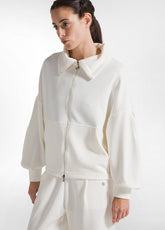 SOFT TOUCH SWEATSHIRT M. REISSVERSCHLUSS - WEISS - MILK WHITE | DEHA