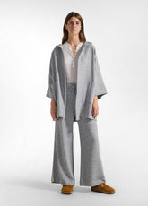 SWEAT-CARDIGAN MIT LUREX - GRAU - GREY MELANGE | DEHA