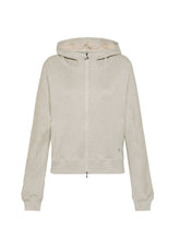 LUREX FULL ZIP HOODIE - WHITE - CREAM | DEHA