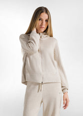 LUREX FULL ZIP HOODIE - WHITE - CREAM | DEHA