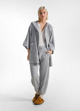 PANTALONE CARROT FIT IN FELPA LUREX GRIGIO - GREY MELANGE | DEHA