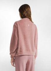 HIGH NECK FLUFFY SWEATSHIRT - PINK - MISTY ROSE | DEHA