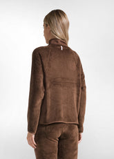 POLAR FLEECE JACKET WITH SCUBA TRIMS - BROWN - COFFEE BROWN | DEHA